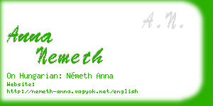 anna nemeth business card